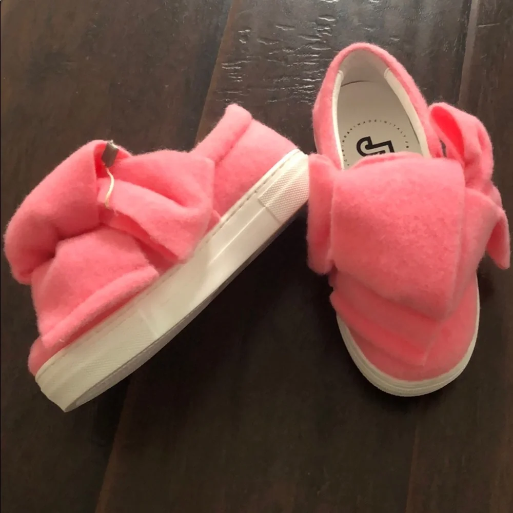 Made in Italy Joshua Sander Big Pink Bow Slip on Sneakers